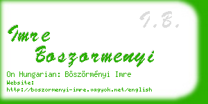 imre boszormenyi business card