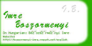 imre boszormenyi business card